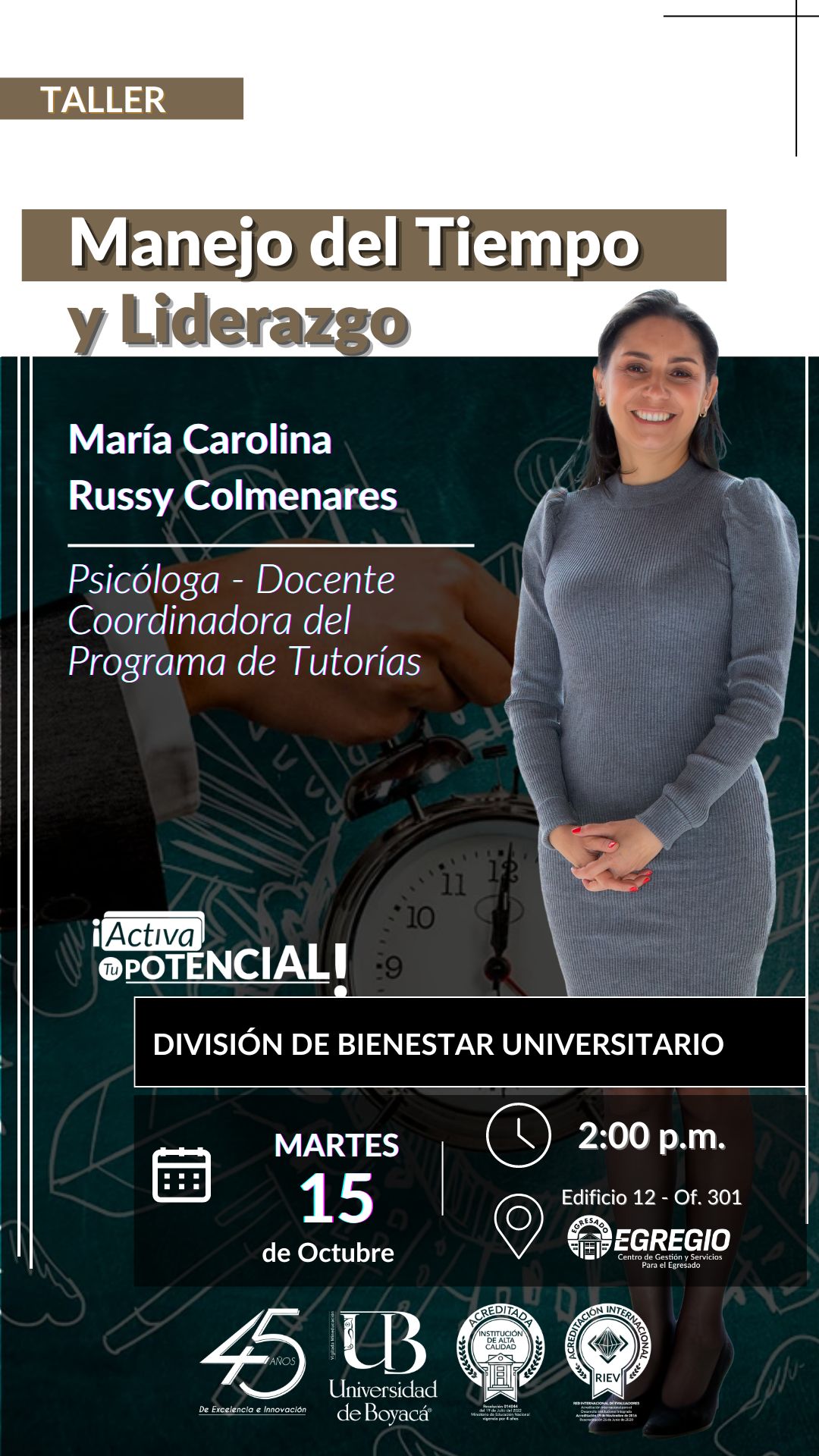 Manejo del tiempo y liderazgo.