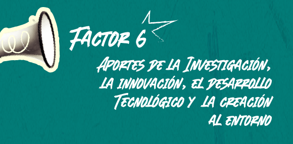 Factor 6: aportes de la investigación, la innovación, el desarrollo tecnológico y  la creación al entorno